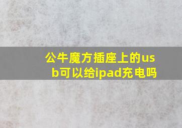 公牛魔方插座上的usb可以给ipad充电吗