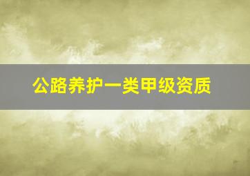 公路养护一类甲级资质