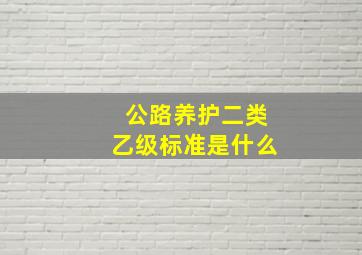 公路养护二类乙级标准是什么