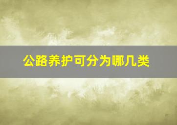 公路养护可分为哪几类