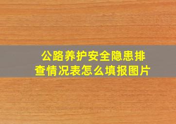 公路养护安全隐患排查情况表怎么填报图片