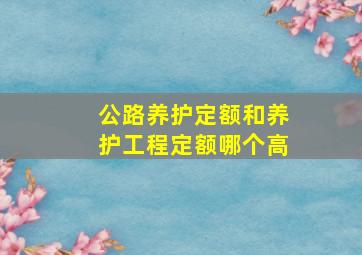 公路养护定额和养护工程定额哪个高