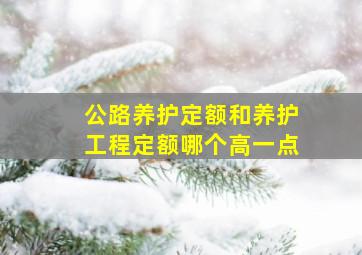 公路养护定额和养护工程定额哪个高一点