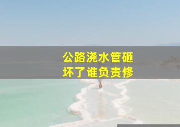 公路浇水管砸坏了谁负责修