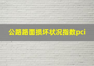 公路路面损坏状况指数pci