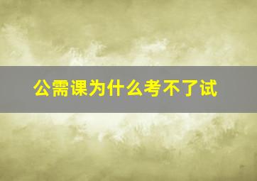 公需课为什么考不了试