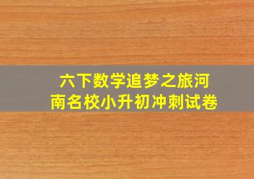 六下数学追梦之旅河南名校小升初冲刺试卷