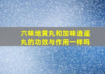 六味地黄丸和加味逍遥丸的功效与作用一样吗