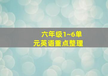 六年级1~6单元英语重点整理