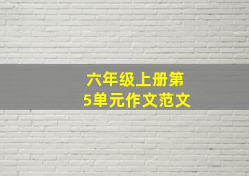 六年级上册第5单元作文范文