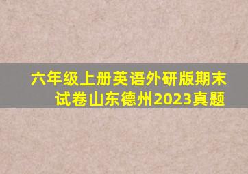 六年级上册英语外研版期末试卷山东德州2023真题