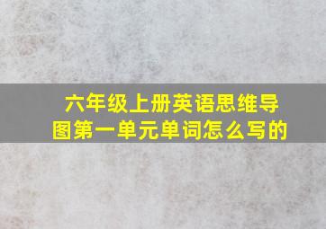 六年级上册英语思维导图第一单元单词怎么写的