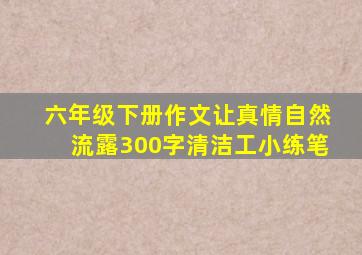 六年级下册作文让真情自然流露300字清洁工小练笔