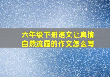 六年级下册语文让真情自然流露的作文怎么写