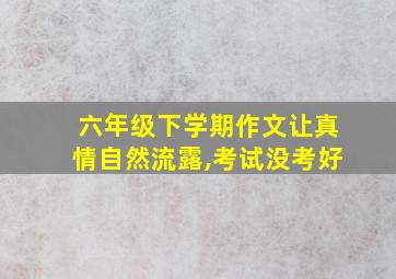 六年级下学期作文让真情自然流露,考试没考好