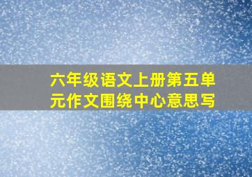 六年级语文上册第五单元作文围绕中心意思写