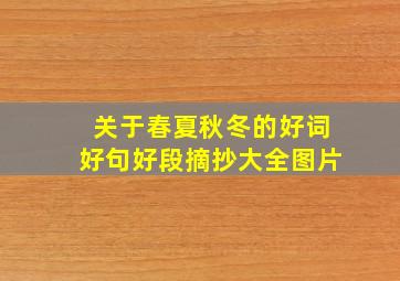 关于春夏秋冬的好词好句好段摘抄大全图片