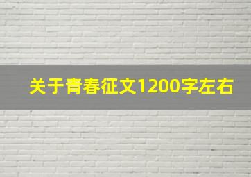 关于青春征文1200字左右