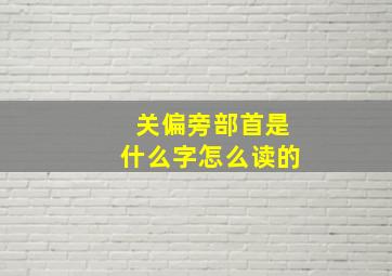 关偏旁部首是什么字怎么读的