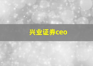 兴业证券ceo