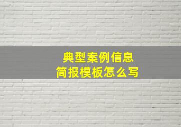 典型案例信息简报模板怎么写