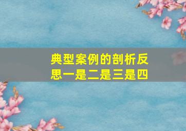 典型案例的剖析反思一是二是三是四