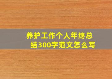 养护工作个人年终总结300字范文怎么写