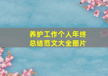 养护工作个人年终总结范文大全图片