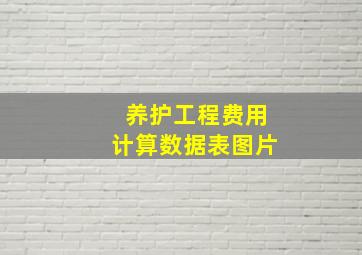 养护工程费用计算数据表图片