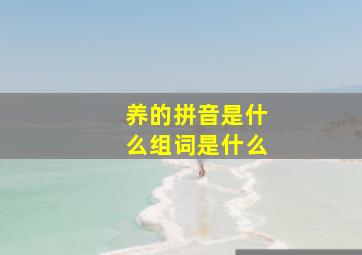 养的拼音是什么组词是什么