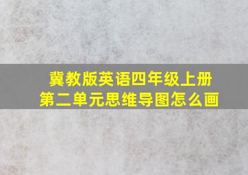 冀教版英语四年级上册第二单元思维导图怎么画