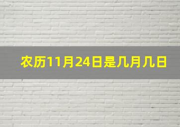 农历11月24日是几月几日