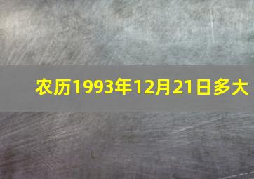 农历1993年12月21日多大