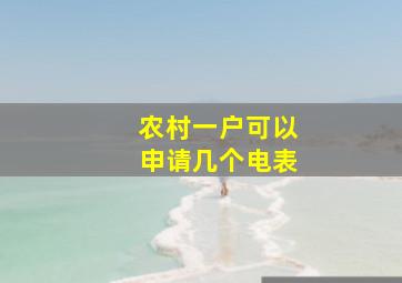 农村一户可以申请几个电表