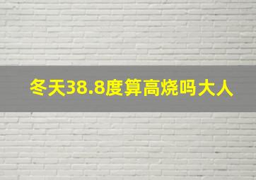 冬天38.8度算高烧吗大人