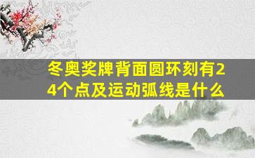 冬奥奖牌背面圆环刻有24个点及运动弧线是什么