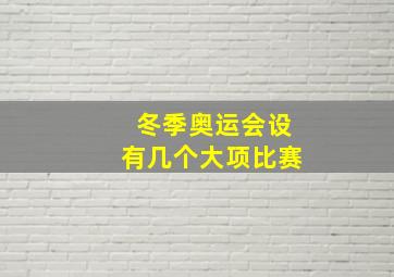 冬季奥运会设有几个大项比赛