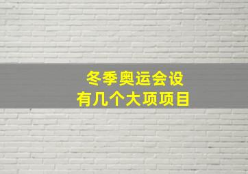 冬季奥运会设有几个大项项目