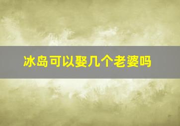 冰岛可以娶几个老婆吗