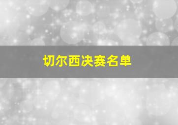 切尔西决赛名单