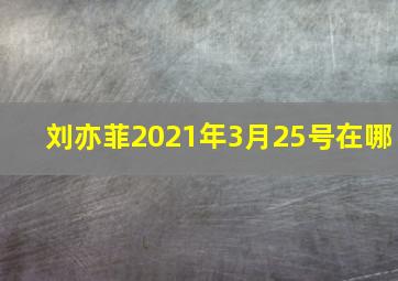 刘亦菲2021年3月25号在哪