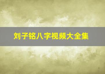 刘子铭八字视频大全集