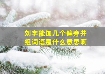 刘字能加几个偏旁并组词语是什么意思啊