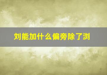 刘能加什么偏旁除了浏