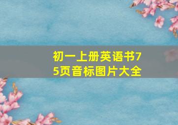 初一上册英语书75页音标图片大全