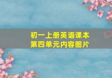 初一上册英语课本第四单元内容图片