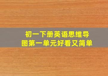 初一下册英语思维导图第一单元好看又简单