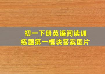 初一下册英语阅读训练题第一模块答案图片