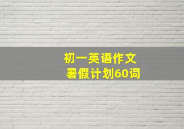 初一英语作文暑假计划60词