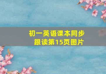 初一英语课本同步跟读第15页图片